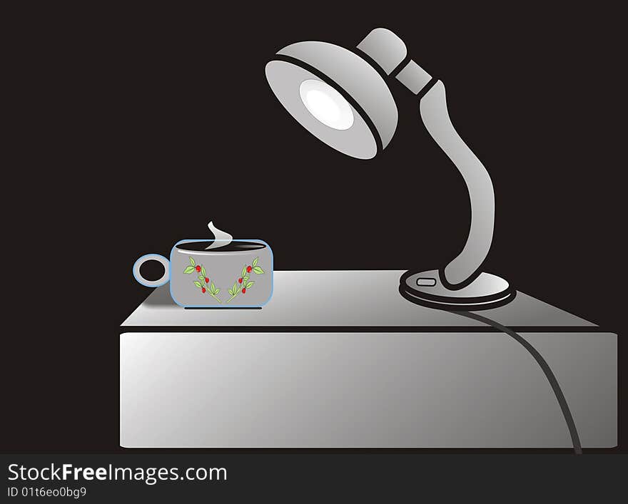 Spot lighting a cup of coffee