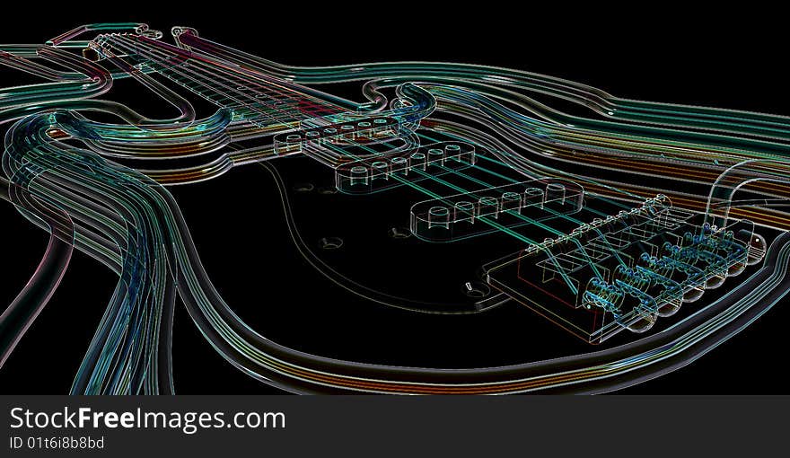 Guitar on a black background. Guitar on a black background