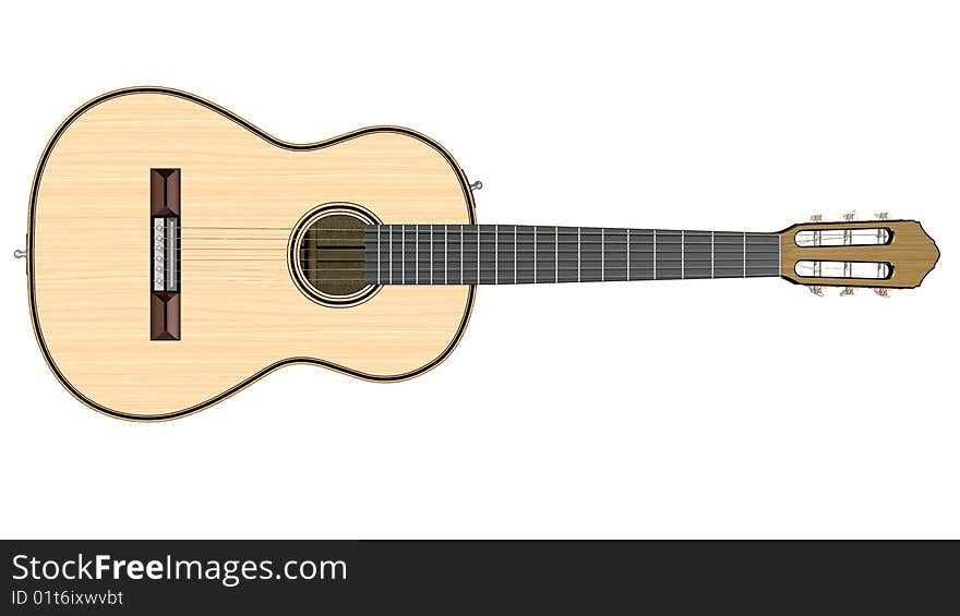 Isolated Guitar on a white background. Isolated Guitar on a white background