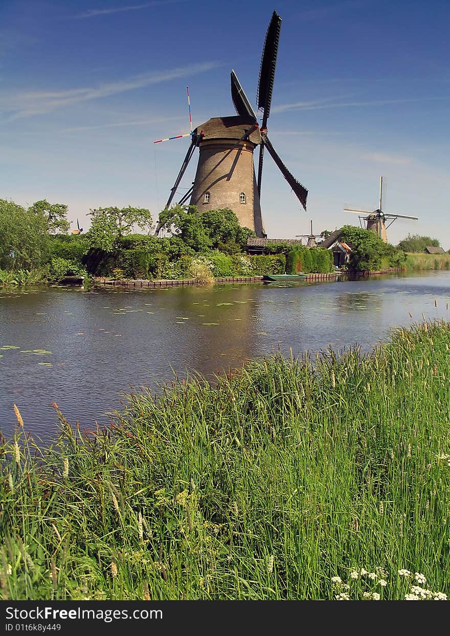 Dutch windmill at Kinderdijk