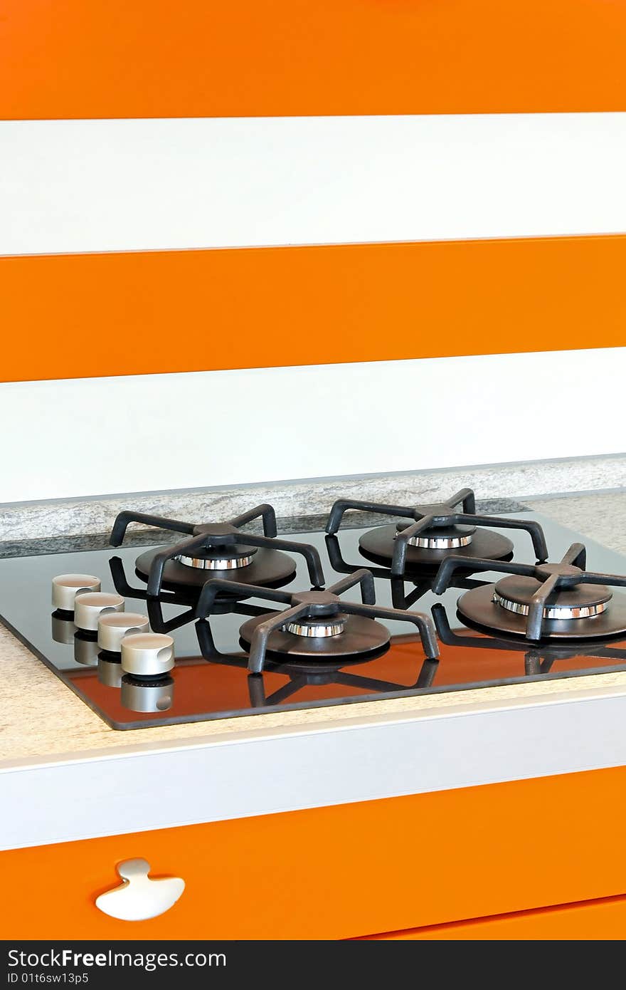 Orange stove