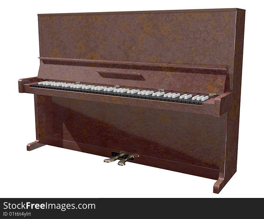 Isolated piano on a white background