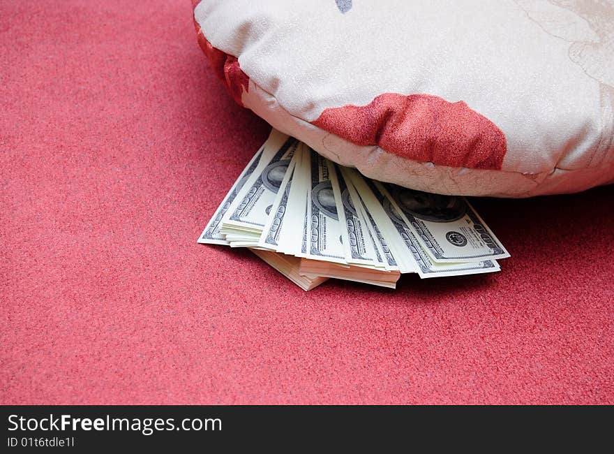 Money under a pillow