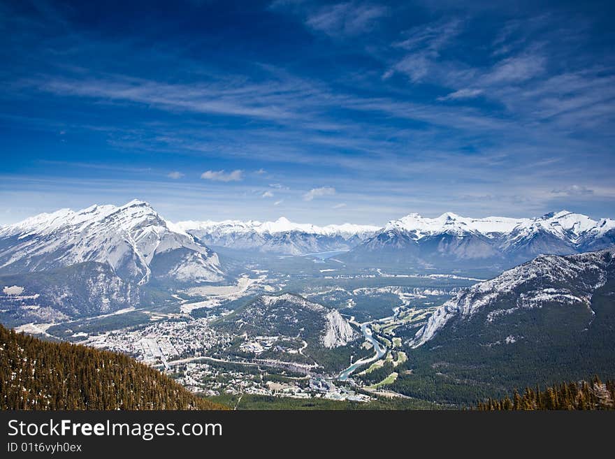 View from the top of Sulphur Mountain. View from the top of Sulphur Mountain