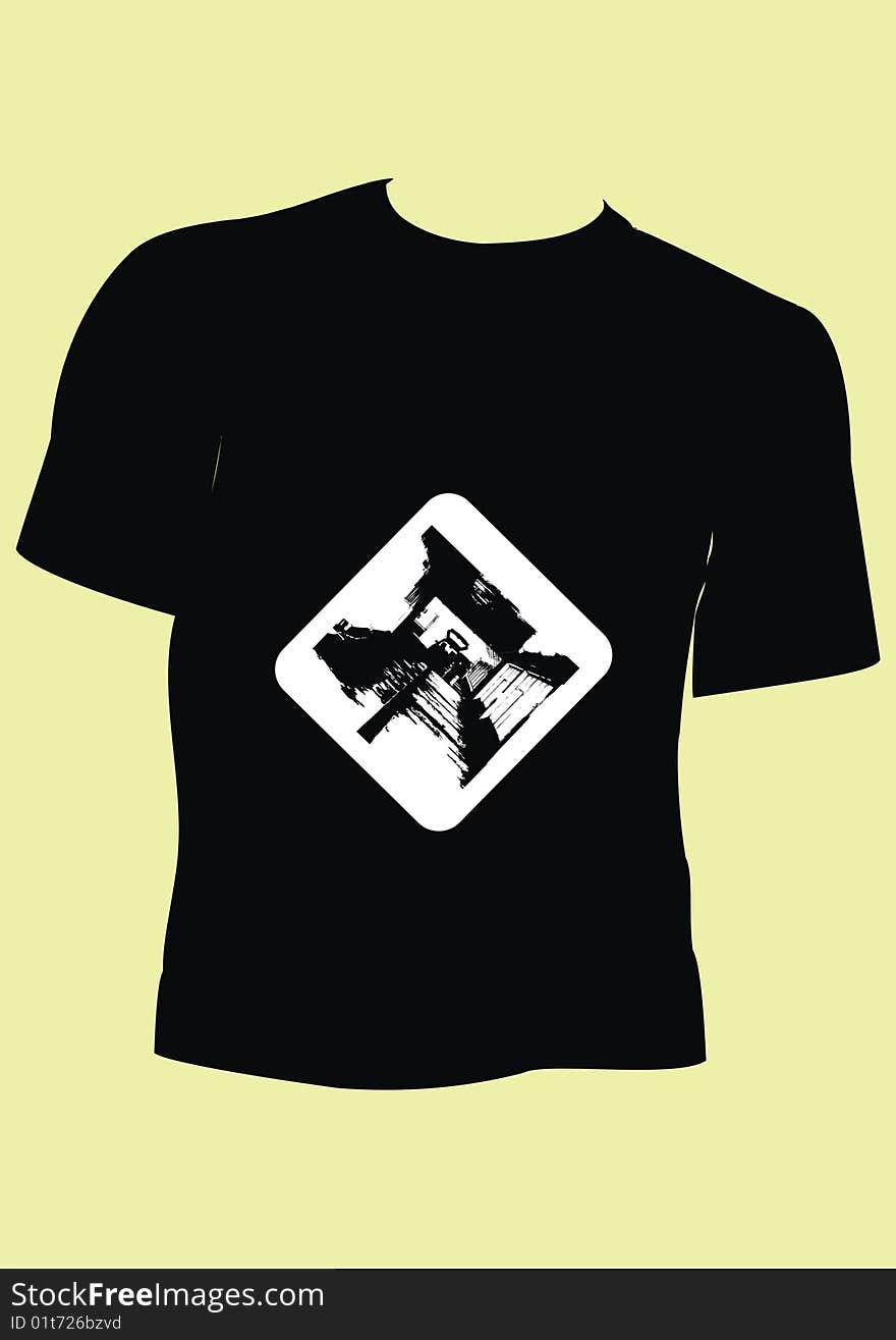 Vector illustration, t-shirt for men on black color