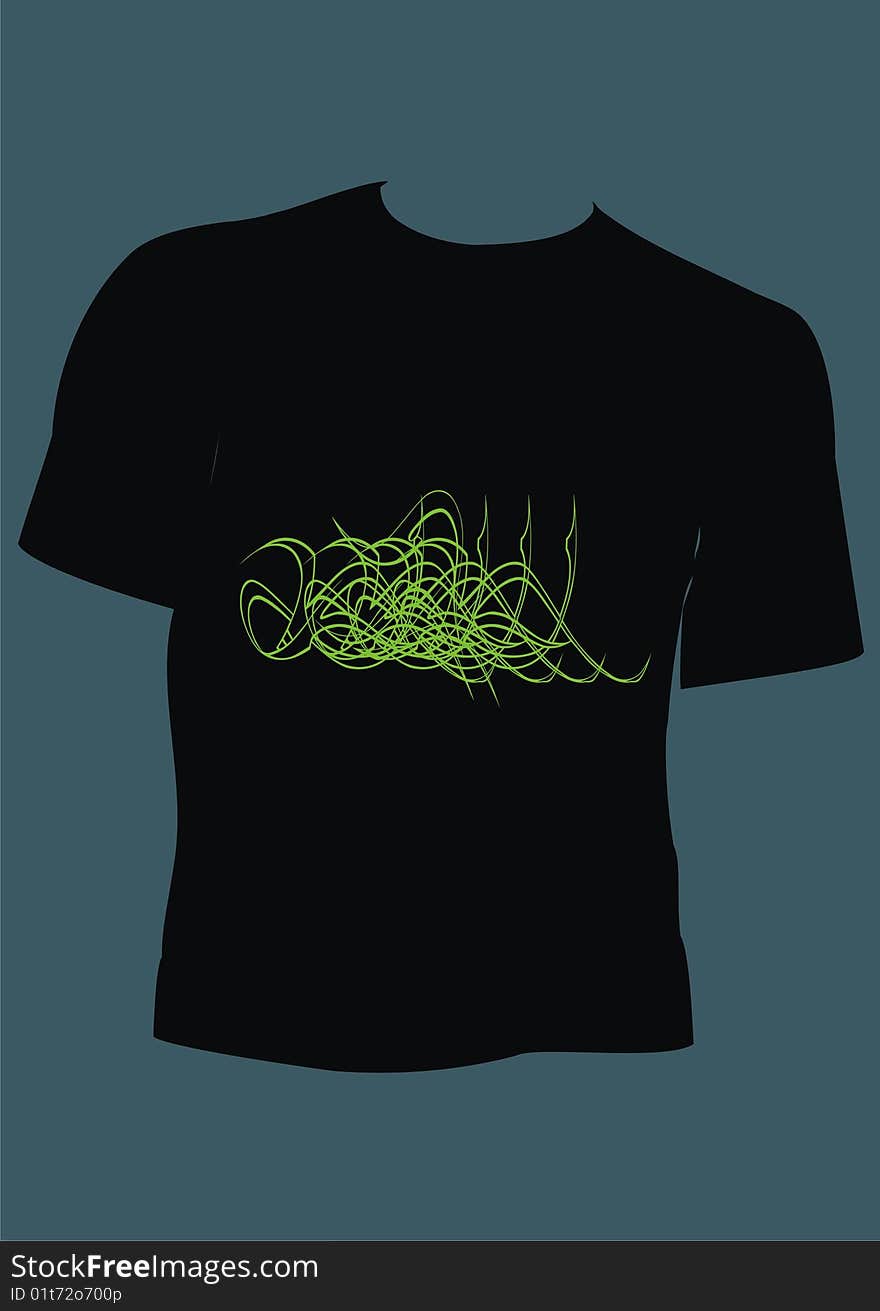 Vector illustration, t-shirt for men on black color