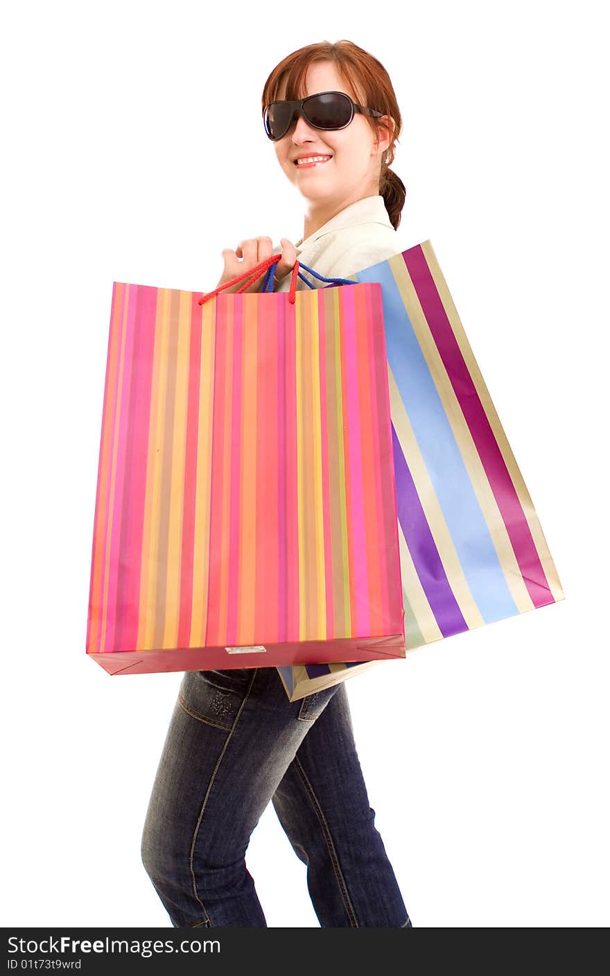 Young woman with shopping bags