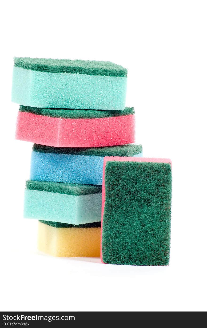 Stack Of Colorful Cleaning Sponges