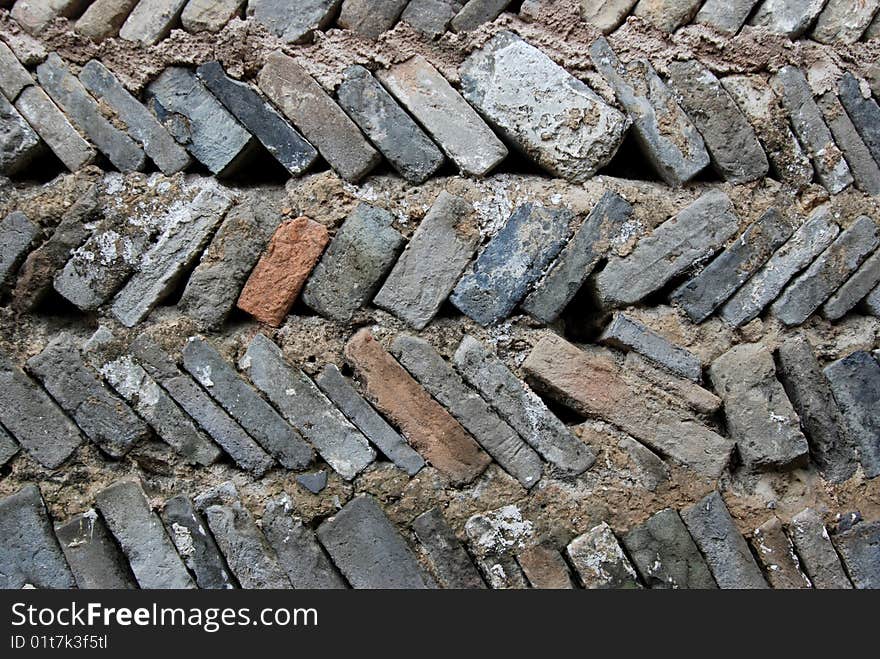 Old brick wall from a house