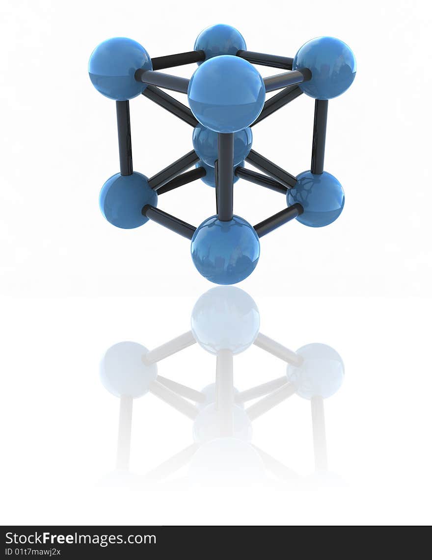 Isolated molecule - 3d render illustration