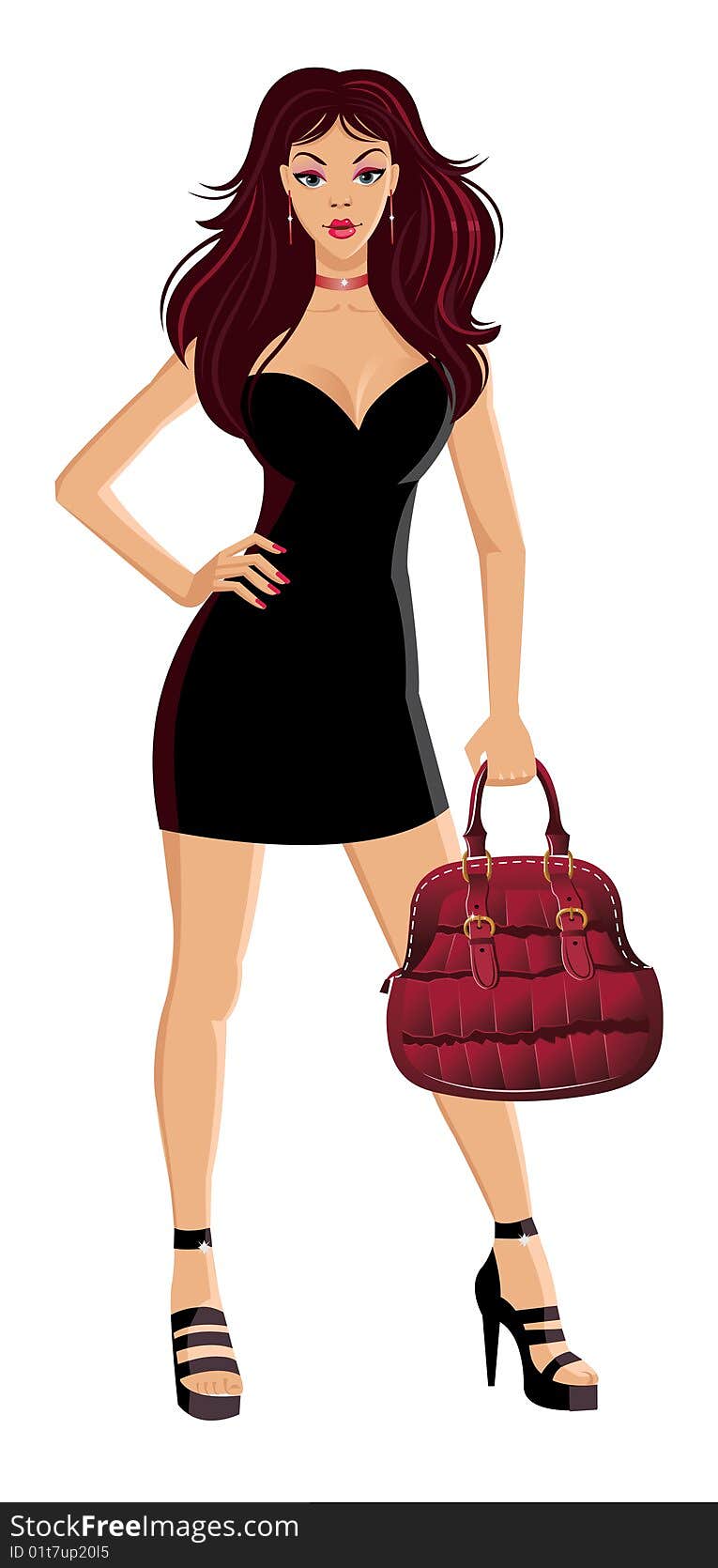 Beautiful fashion girl, vector illustration