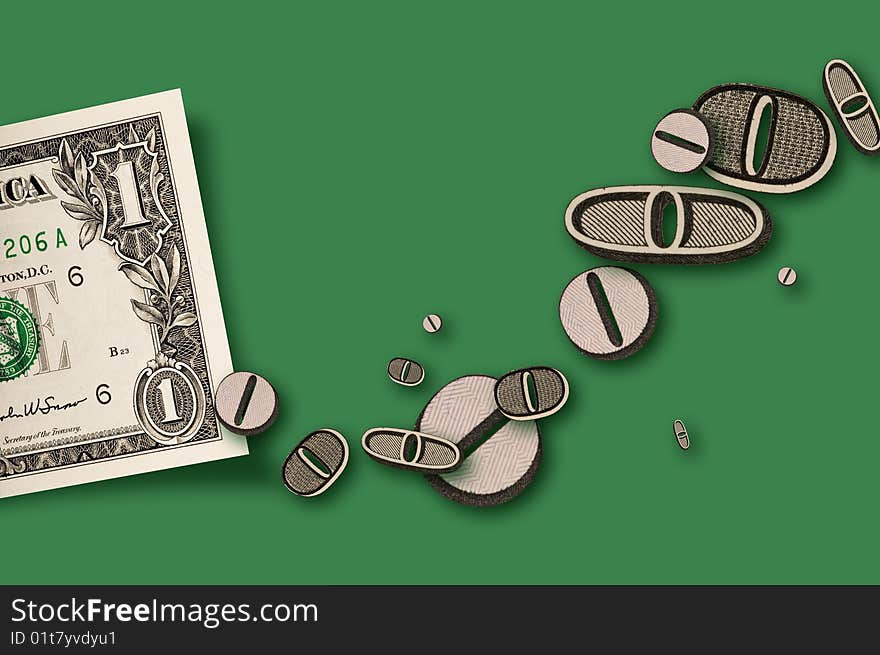 Money art concept financial diagram. Money art concept financial diagram