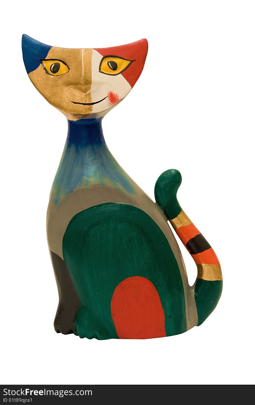 Wooden cat figurine