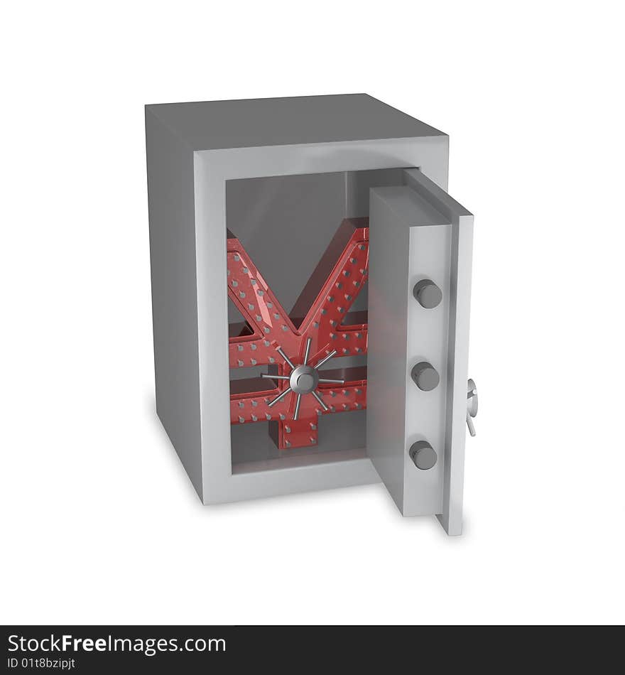 Japanese Yen Symbol In A Safe