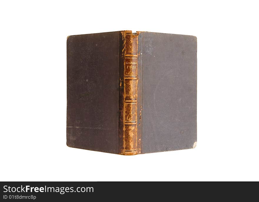 Antique book stands isolated