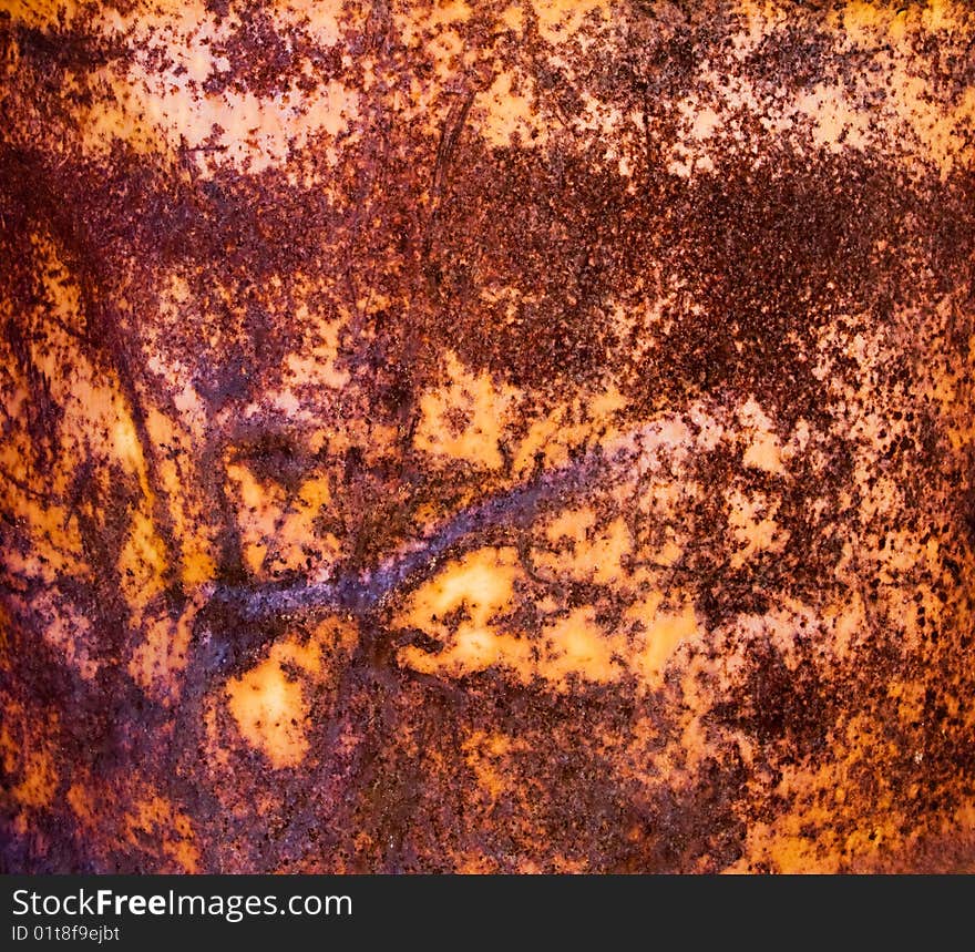 Fragment rusty metal a weathered container. Fragment rusty metal a weathered container