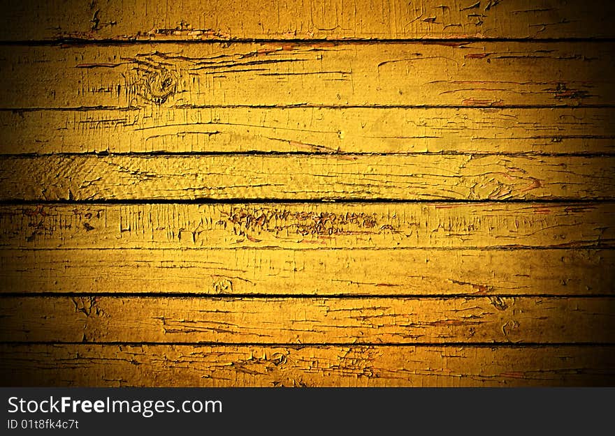 Grunge background from weathered yellow wooden plank. Grunge background from weathered yellow wooden plank