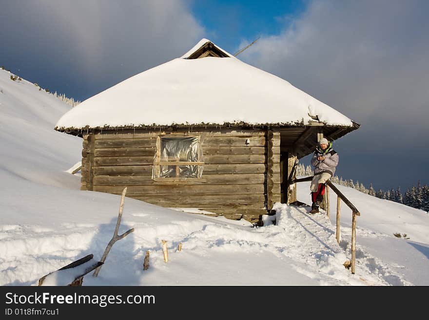 Winter house in Carpatnian mountains