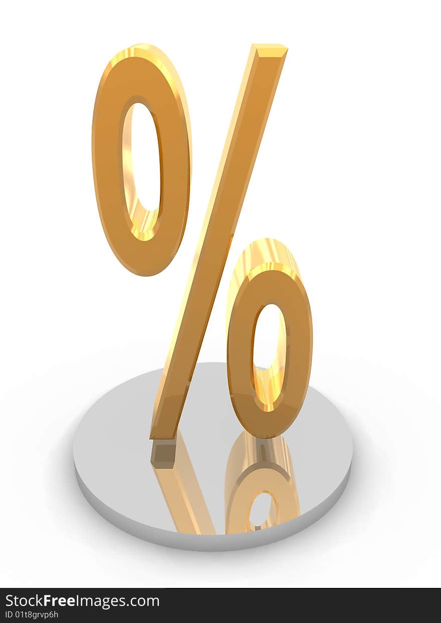 Golden Percent Symbol