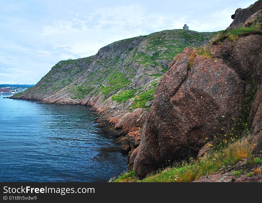 Coastal Cliffs And Sea