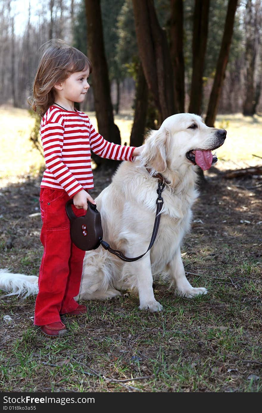 Friends - girl with retriever