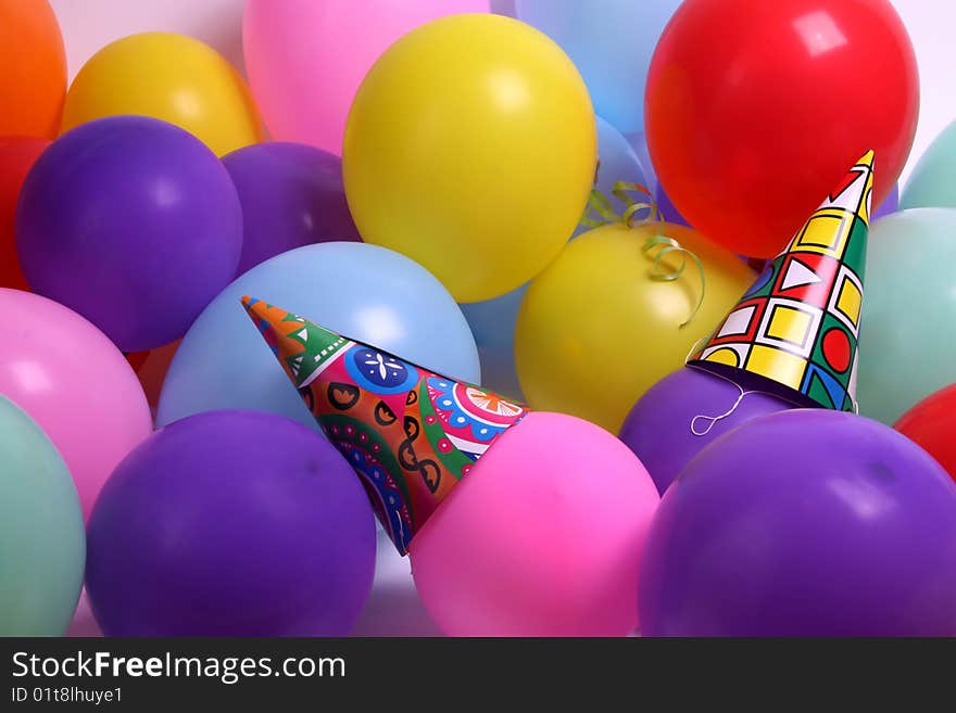 A bunch of colorful balloons that can be used as a background