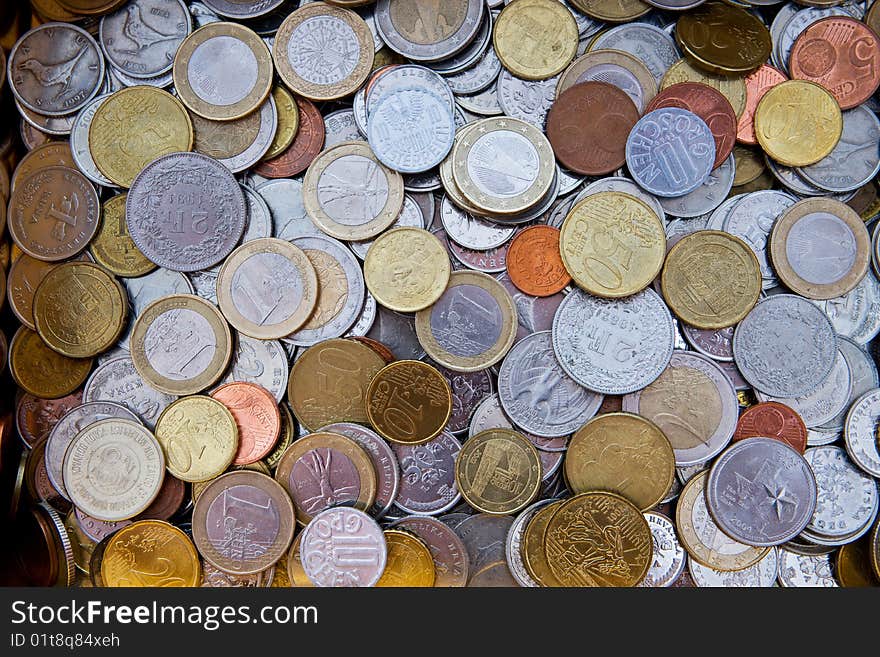 Different european coins