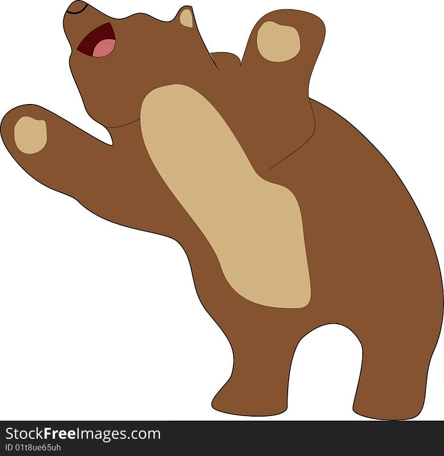 Vector illustration of cartoon bear. Vector illustration of cartoon bear