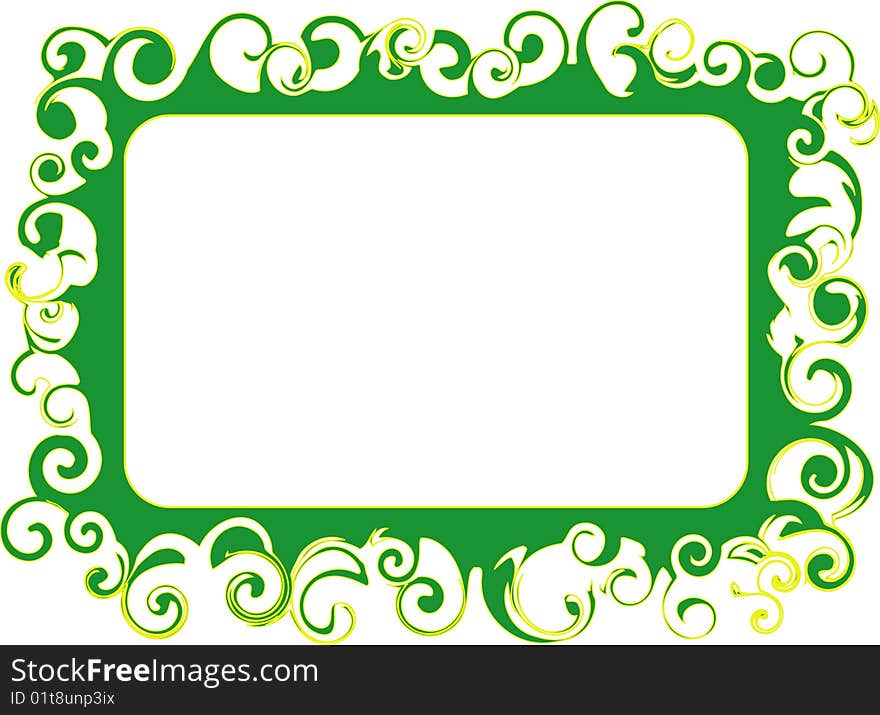 Abstract green frame with curves