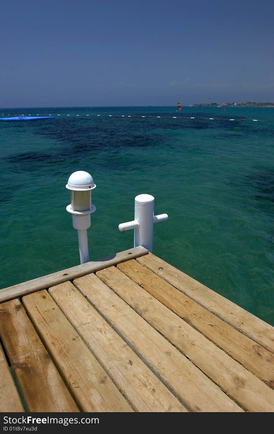 Wooden pier on Mediterranean sea in Turkey. Wooden pier on Mediterranean sea in Turkey