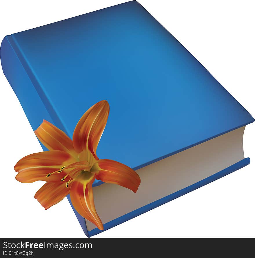 Orange flower on a book.