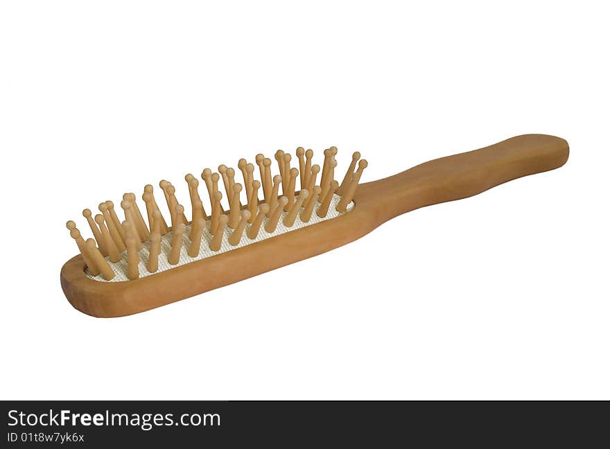 Natural wood hairbrush