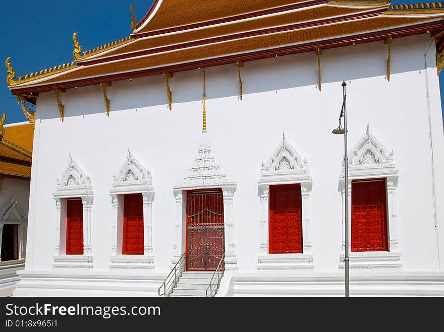 Wat Mahathat Yuwaratharangsarit Ratchaworamahawihan near Sanam Luang in Bangkok, Thailand. The temple, a royal temple of the first grade, is situated to the north of the Royal Palace. It was built in the Ayutthaya period and called Wat Salak. King Rama I renamed the temple Wat Phra Sri Sanphechayadaram and later Wat Mahathat. Wat Mahathat Yuwaratharangsarit Ratchaworamahawihan near Sanam Luang in Bangkok, Thailand. The temple, a royal temple of the first grade, is situated to the north of the Royal Palace. It was built in the Ayutthaya period and called Wat Salak. King Rama I renamed the temple Wat Phra Sri Sanphechayadaram and later Wat Mahathat.