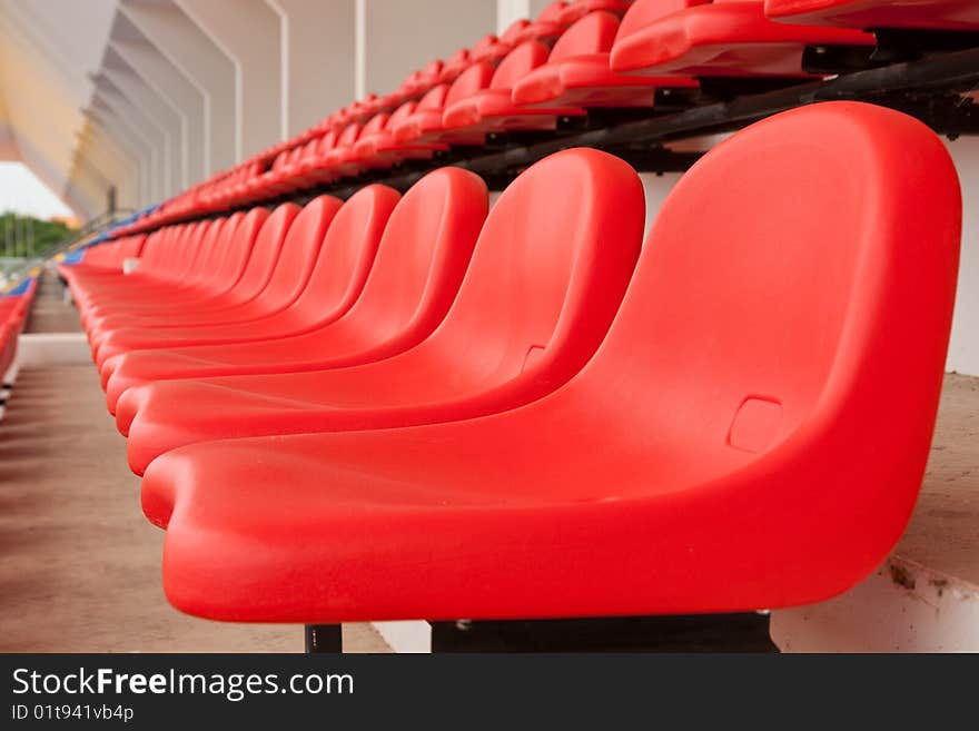 Colorful seats in stadium