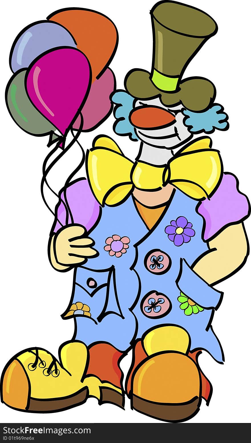 Hand drawn clown doodle character