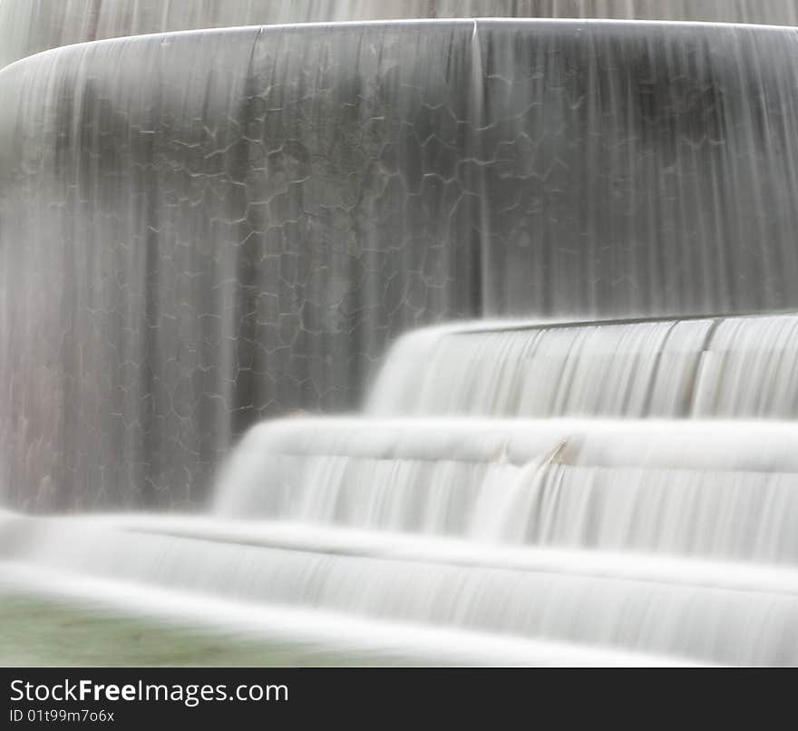 Man made waterfall in park. Man made waterfall in park.