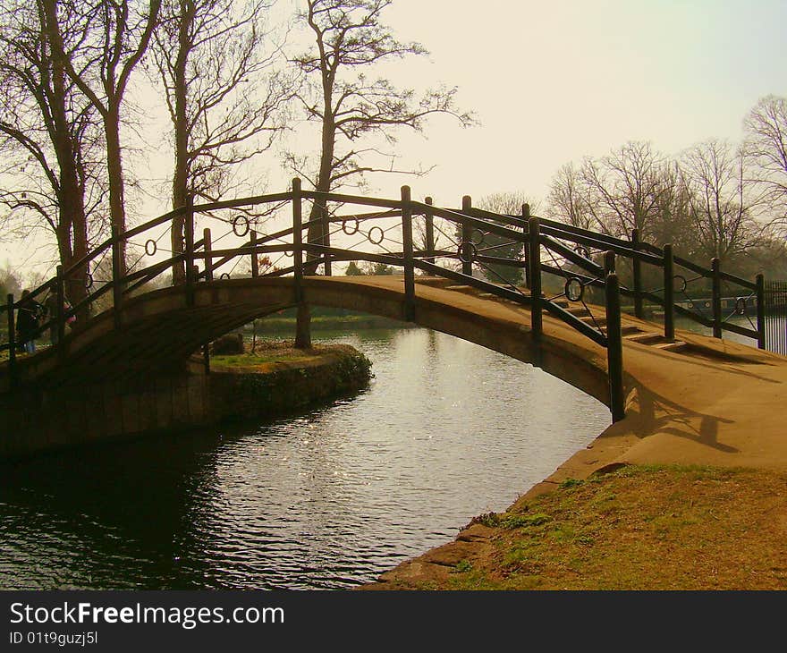 Bridge across the River at Sunset. Bridge across the River at Sunset