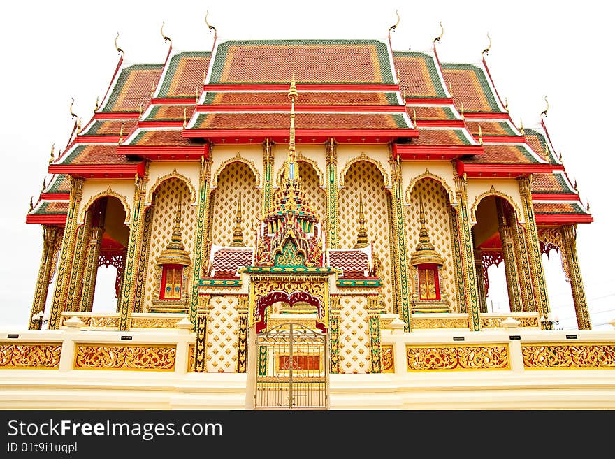 Buddhist church in traditional Thai style art. Buddhist church in traditional Thai style art