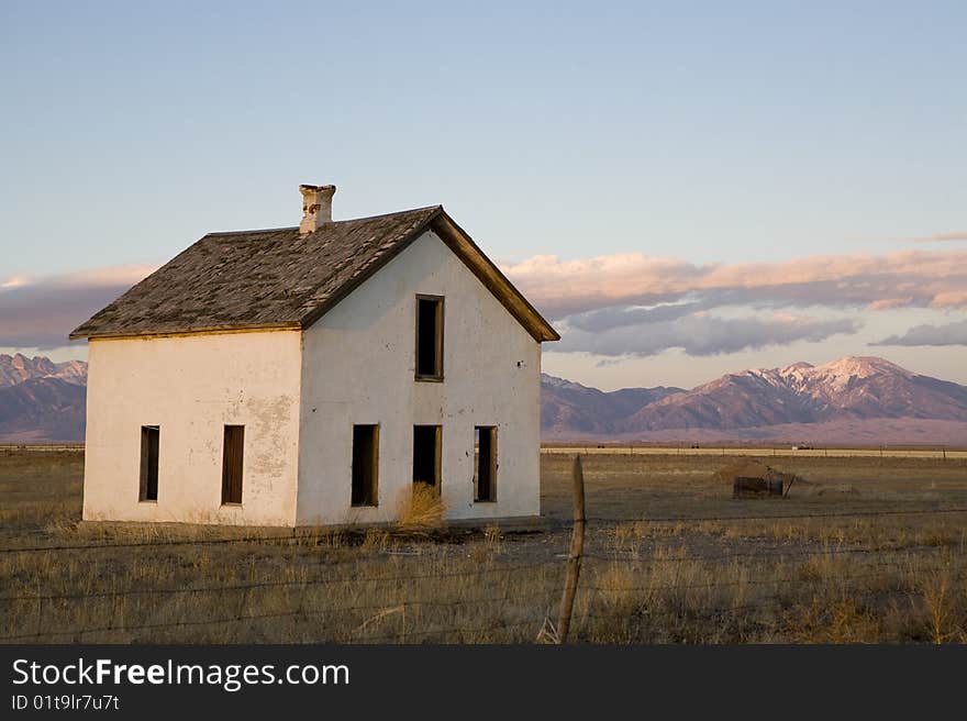 Abandoned house in remote landscape. Abandoned house in remote landscape