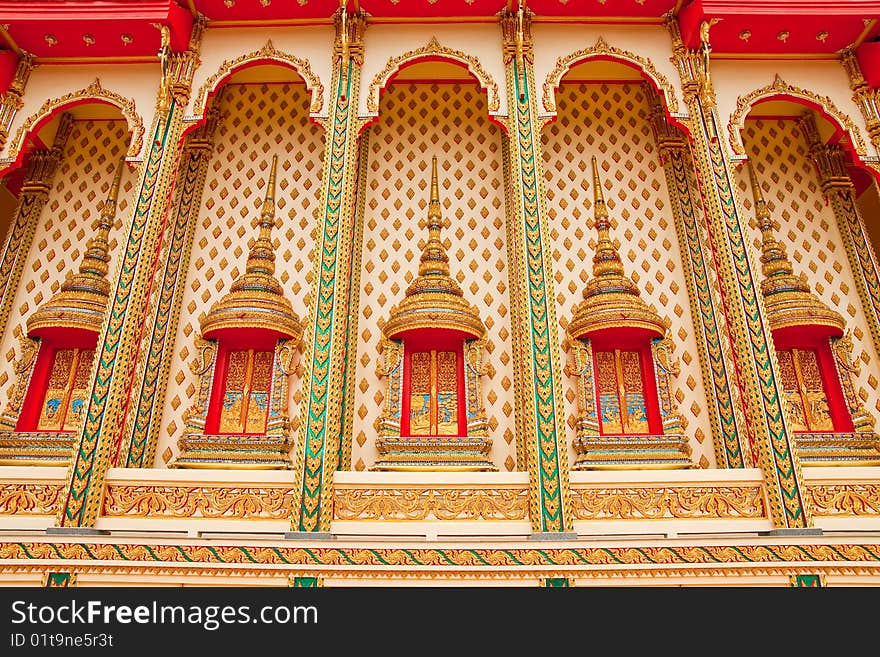 Buddhist church in traditional Thai style art. Buddhist church in traditional Thai style art