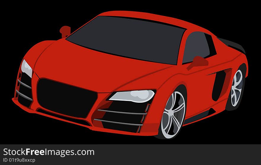 Vectorized illustration of red audi