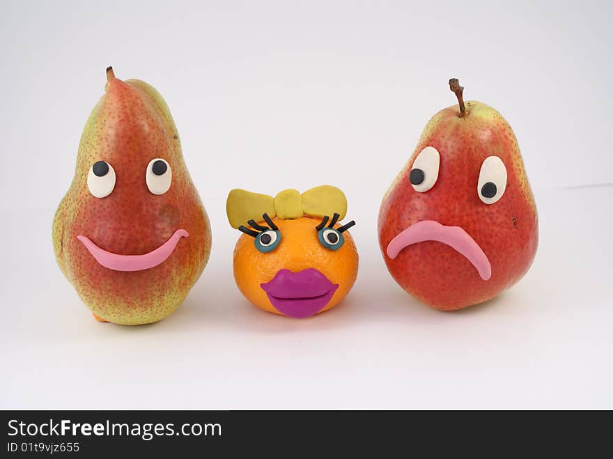 Funny fruit are manikins