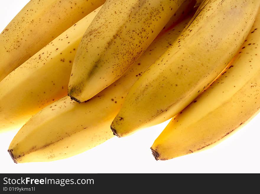 The bunch of overripe bananas. Close-up