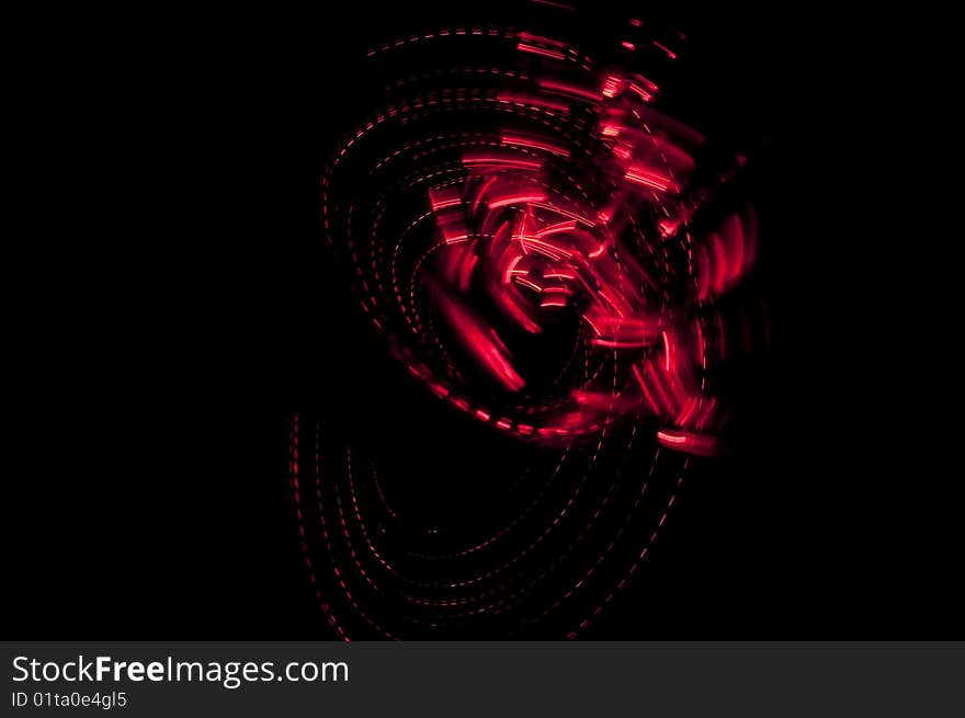 Abstract background, red freezelight on black