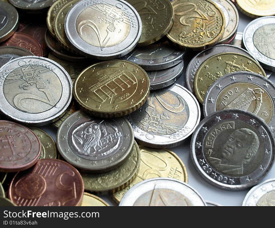 Background of Euro coins money (European currency)