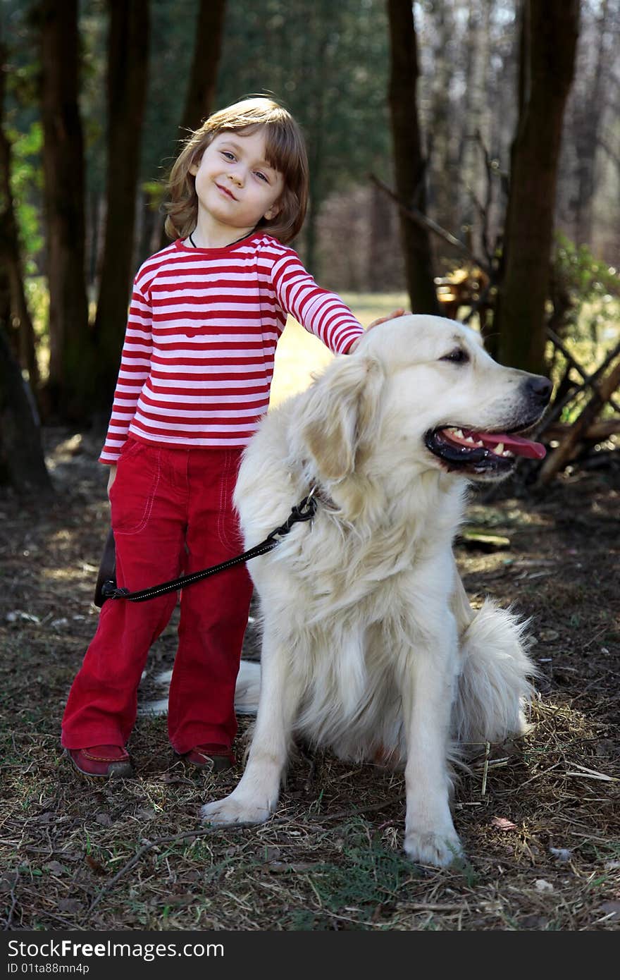 Girl with retriever