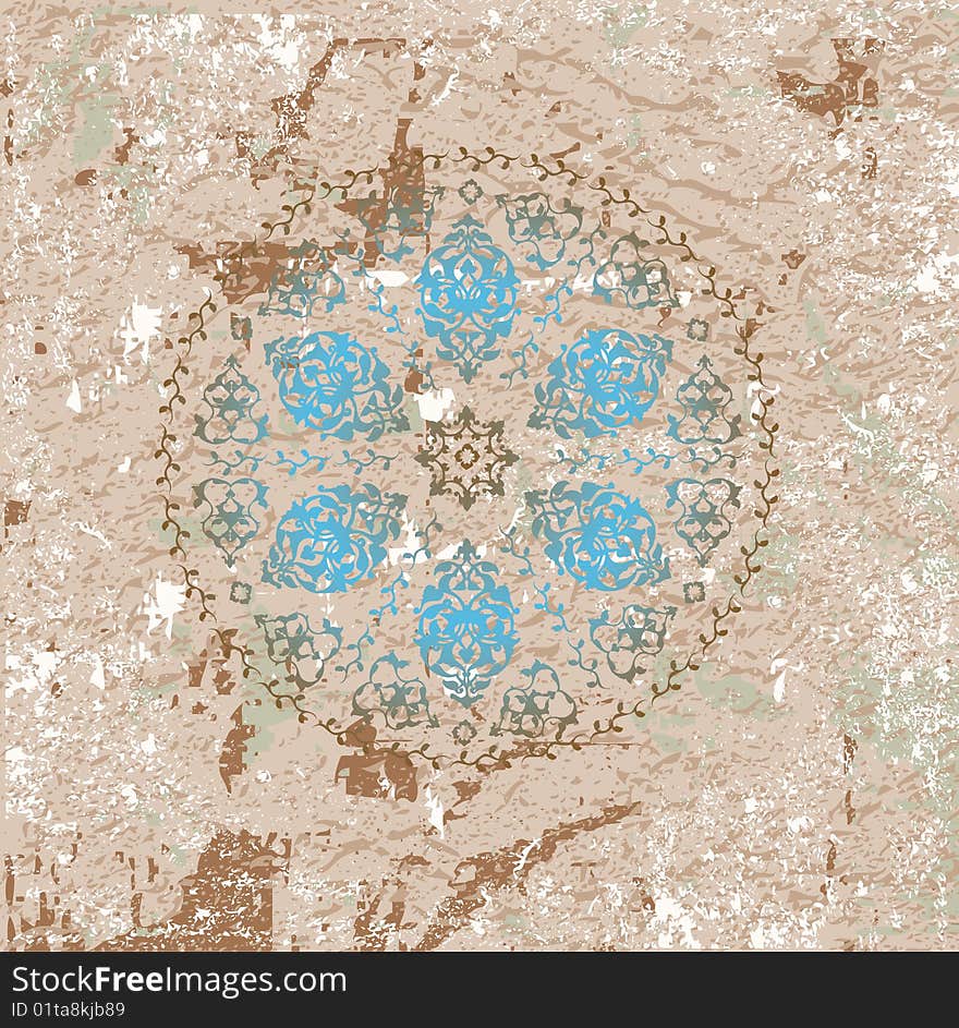 Antique ottoman grungy wallpaper raster tile design