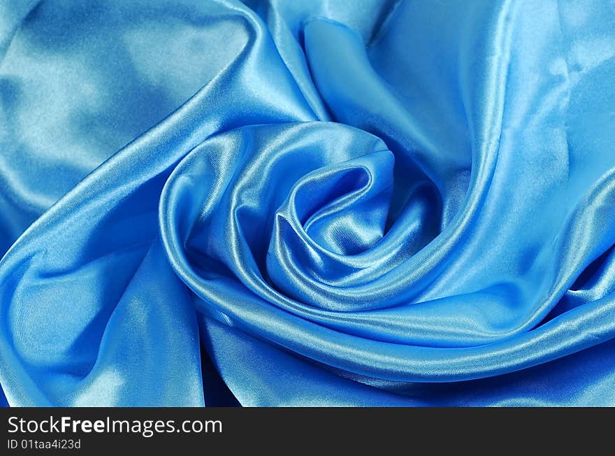 Beautiful shiny blue satin fabric