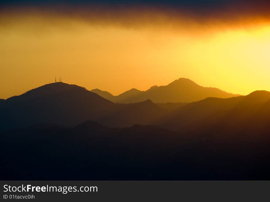 Mountains in evening light, Italy