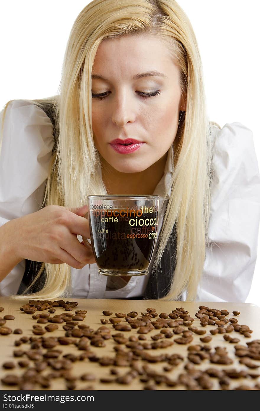 Portrait of businesswoman with a cup of coffee